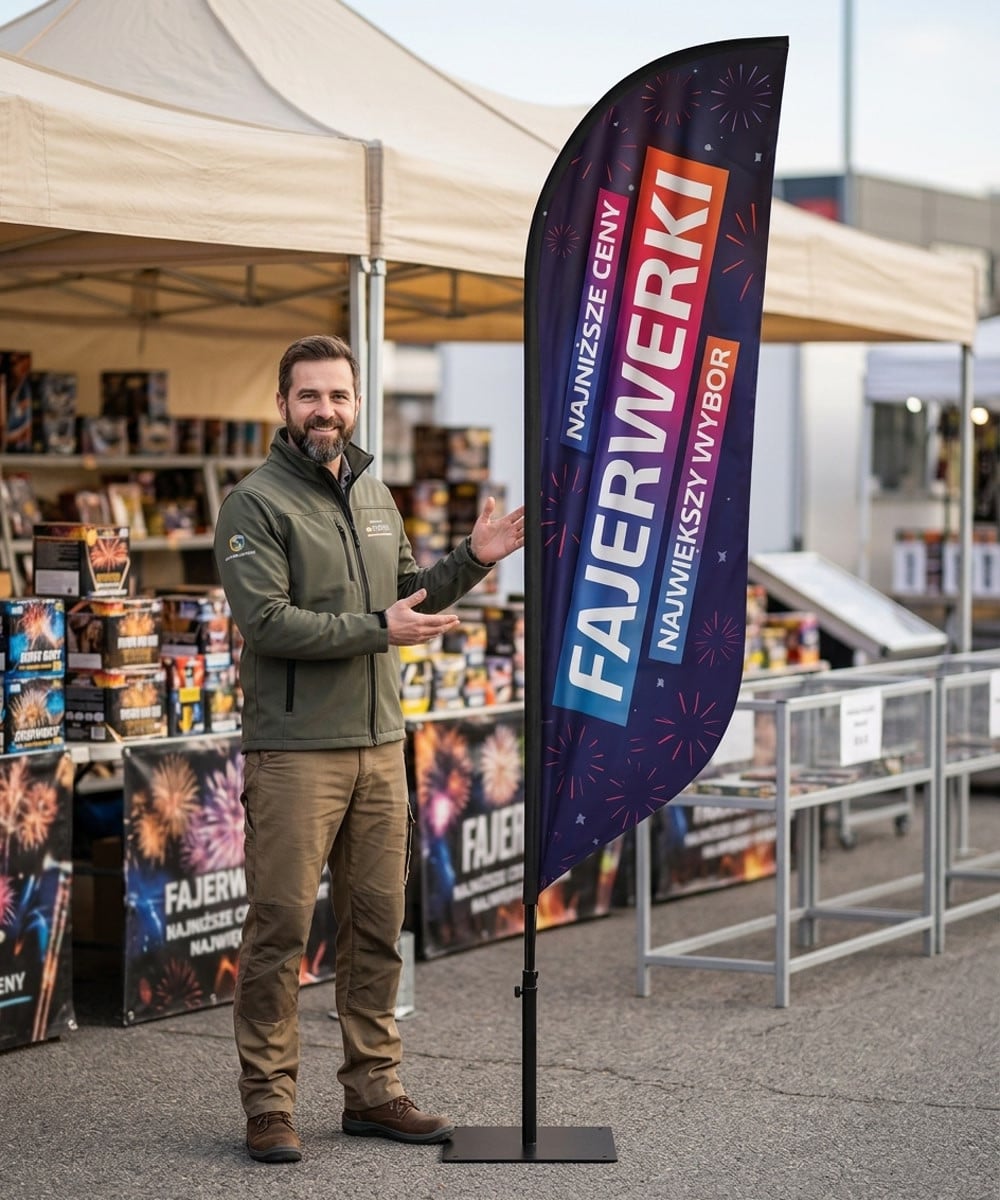 Fajerwerki reklama nr 2 Beachflag Winder Flaga